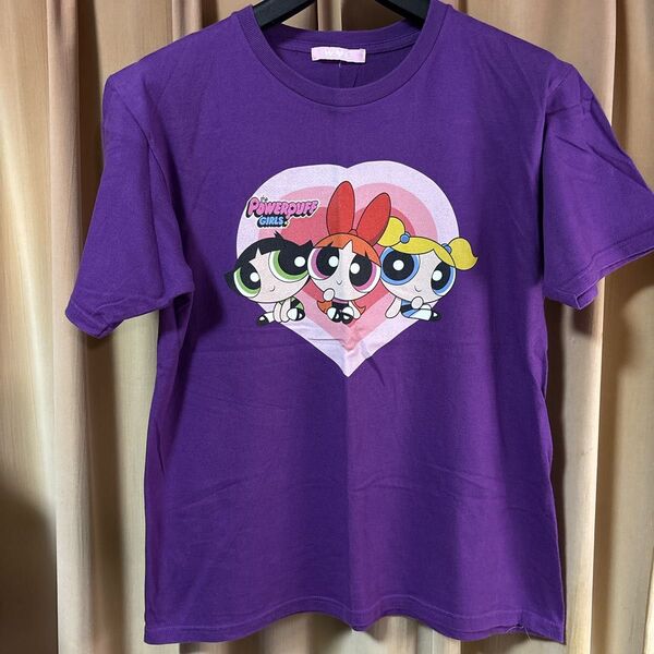 パワーパフガールズ 半袖 Tシャツ トップス カットソー 紫 パープル M