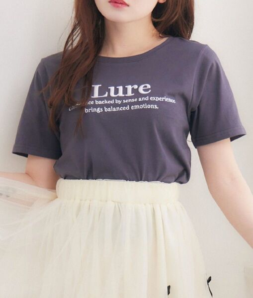 未使用タグ付き ems excite ロゴ刺繍 半袖Tシャツ チャコールグレー FREE 綿100% エムズエキサイト