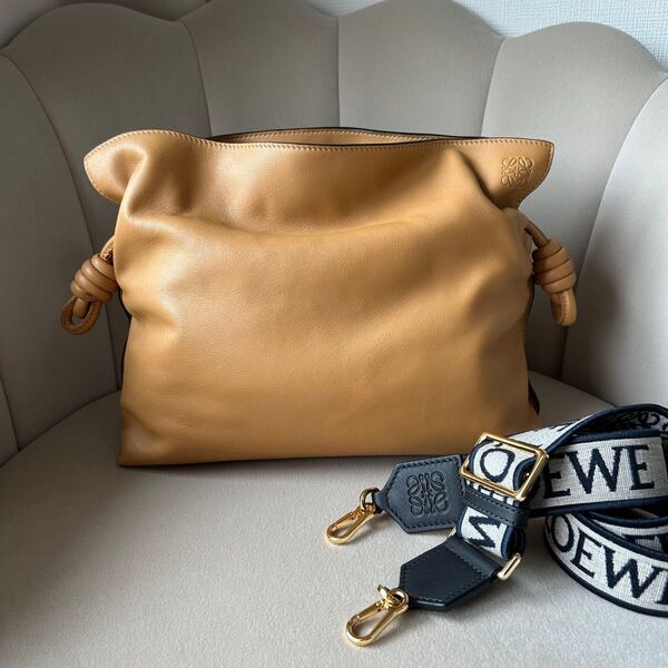 LOEWE ロエベ フラメンコクラッチ ミディアム ブラウン キャメル