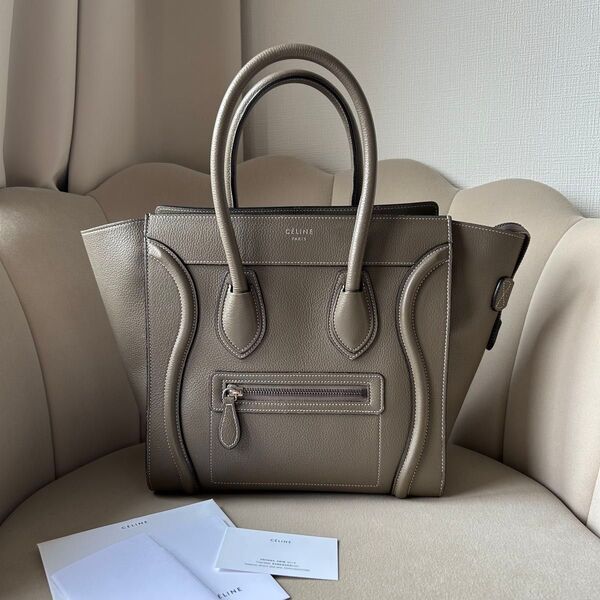 CELINE セリーヌ ラゲージ マイクロショッパー グレージュ スリ