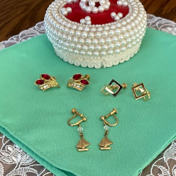 イヤリング アクセサリー ゴールドカラー 耳飾り 両耳揃い オシャレ 両耳3セット
