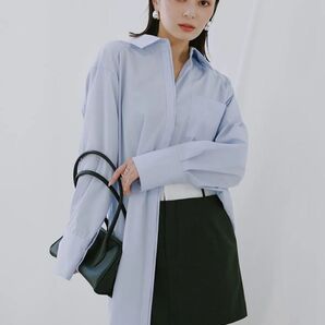 新品 アニュアンス anuans マルチウェイ オーバーシャツ サックス 水色