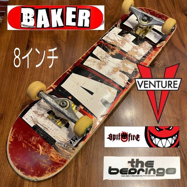 ベイカー ベンチャートラック スピットファイア スケートボード スケボー 8インチ BAKER コンプリート 中古スケボー
