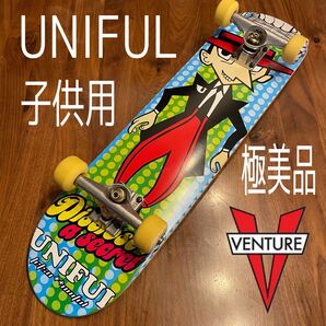 ユニフル UNIFUL スケボー スケートボード コンプリート 子供用 7.5インチ ベンチャートラック 中古スケボー
