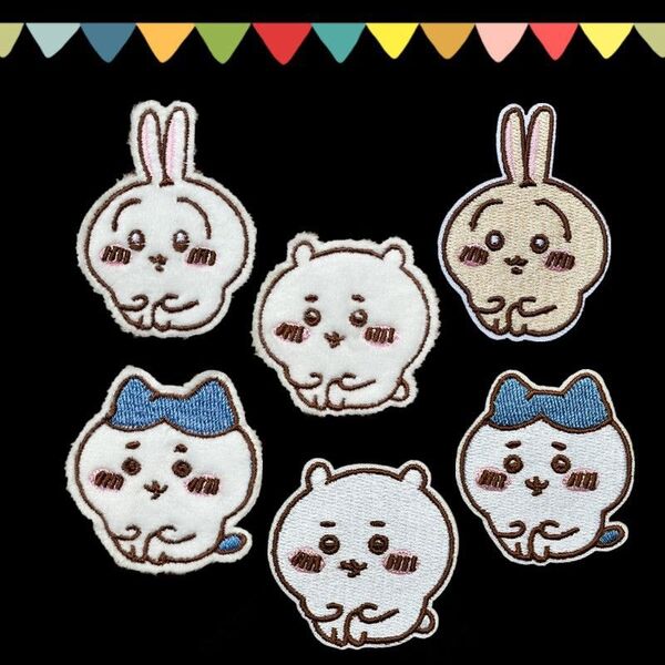 【ワッペン】ちいかわ5個セット アイロン 手芸 ハンドメイド アップリケ