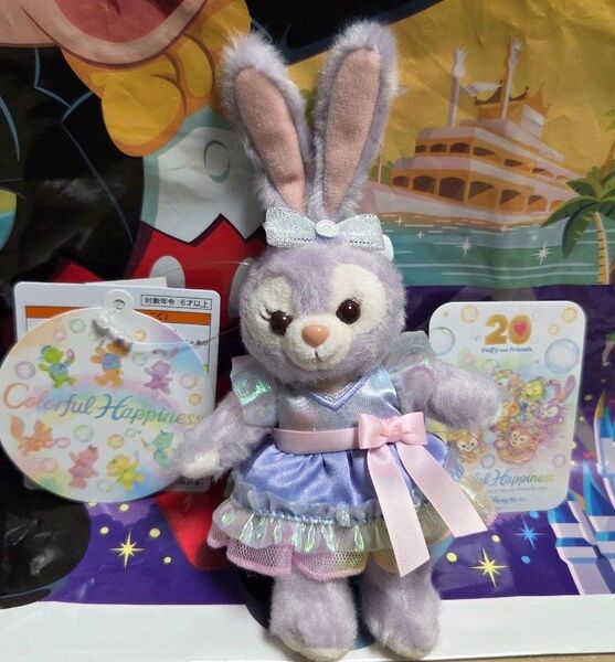 ダッフィー&フレンズ 20周年 カラフルハピネス ステラルー ぬいぐるみバッジ 非売品 シール付き