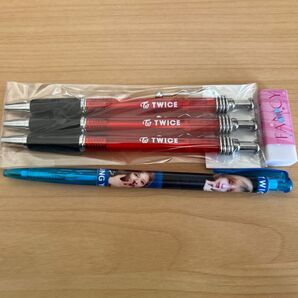 TWICE ボールペン3本、 ボールペン、Fancy 消しゴム