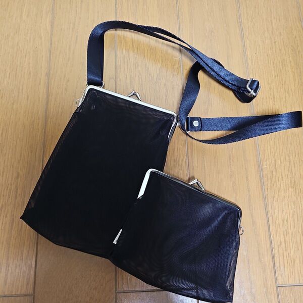 AYANOKOJI アヤノコウジ がま口メッシュショルダー+ポーチ