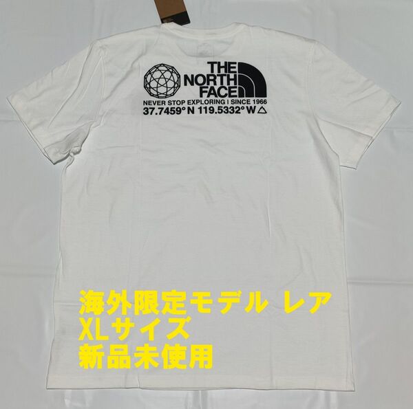 海外欧州限定 新品 ノースフェイス Tシャツ XLサイズ 立体プリント 白 ホワイト 日本未発売 ヨーロッパ限定 レア 希少
