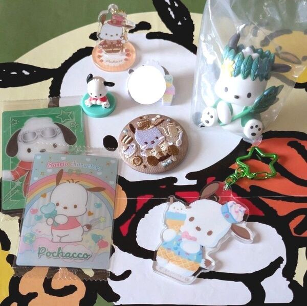 サンリオキャラクターズ ポチャッコグッズ アクリルキーホルダー SANRIO ウエハースカード 刺繍缶バッジ