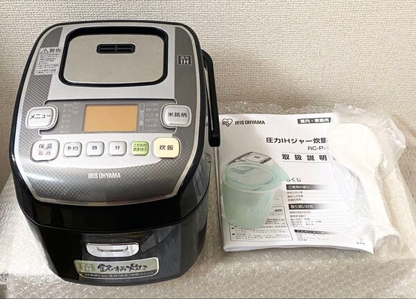 展示未使用 アイリスオーヤマ 圧力IH炊飯器 3合 圧力IH式 31銘柄炊き分け機能 極厚火釜 大火力 玄米 ブラック