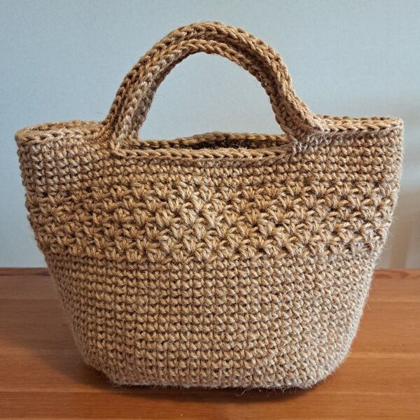 麻ひもバッグ⑭ ハンドメイド