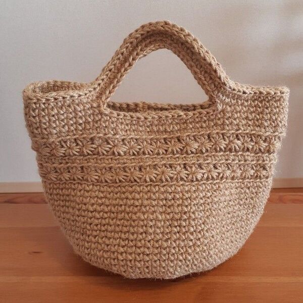 麻ひもバッグ③ ハンドメイド
