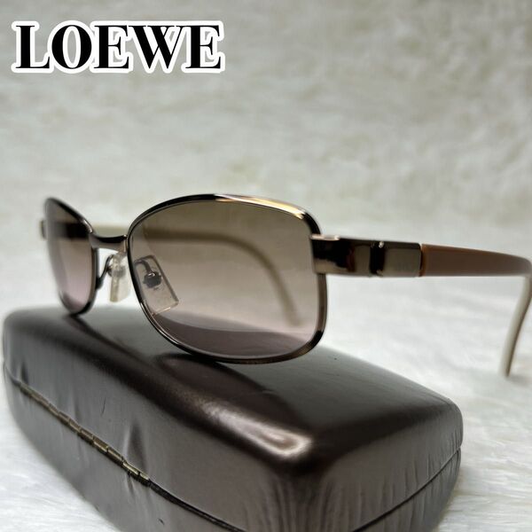 LOEWE ロエベ サングラス スクエア Y2K Archive ブラウン Vintage リムレス ハイブランド