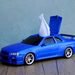 ウェットティッシュケース 日産スカイライン GT-R (BNR34) ブルー