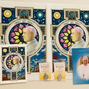 教皇フランシスコ 2019年 来日記念 オフィシャル メダイ メダル ローマ教皇 ローマ法王 クリアファイル ポストカード