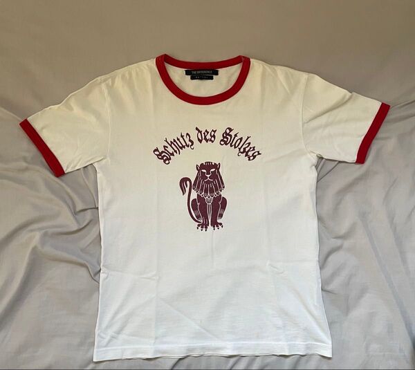 Tシャツ カットソー オフホワイト レッド