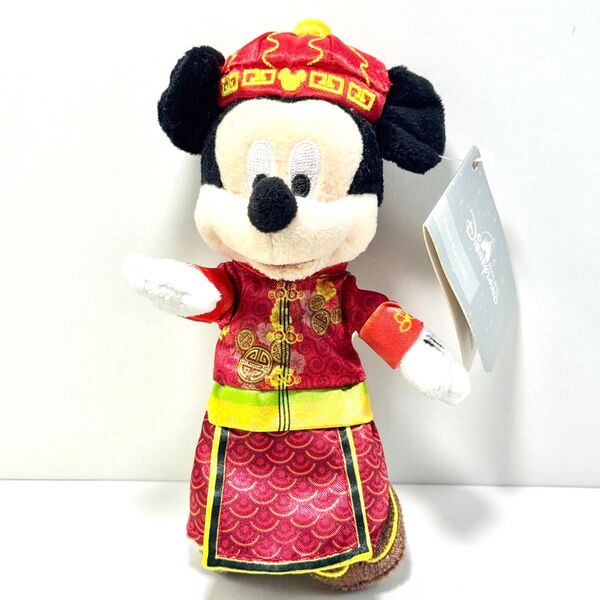 香港 ディズニーランド 中華 ミッキー ぬいぐるみ プッシュ キーチェーン