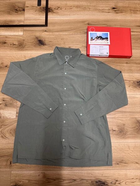 山と道 Bamboo Shirt Olive Ash 長袖 Lサイズ 長袖シャツ