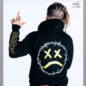 【美品】【希少】Mサイズ UNHAPPY LIL PUMP プルオーバー パーカー 黒