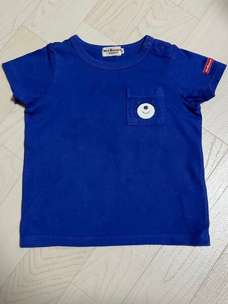 ミキハウス ホットビスケッツ 青色くまさんTシャツ