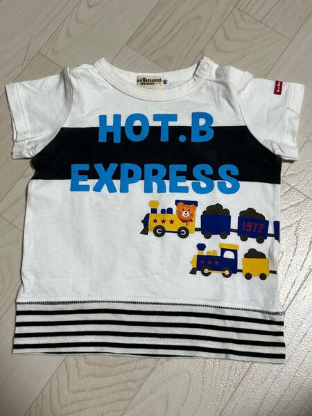 ミキハウス ホットビスケッツ 白色プリントTシャツ