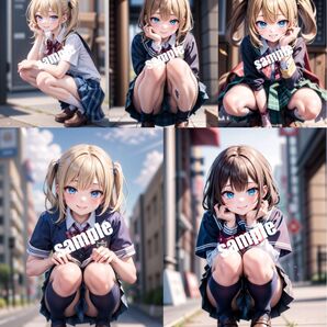 【お得セット】AI制服美少女3 イラスト A4サイズ ポスター 5枚組