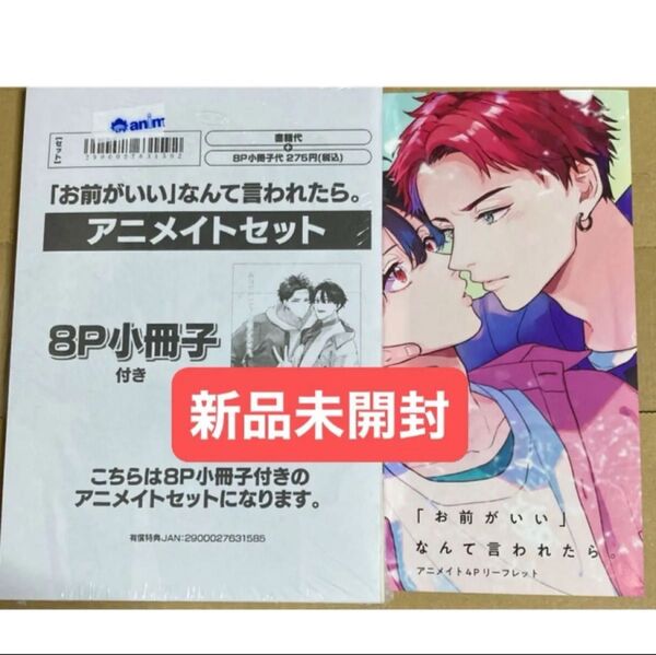お前がいいなんて言われたら アニメイトセット 8P小冊子、4Pリーフレット付き 新品未開封 シュリンク付き