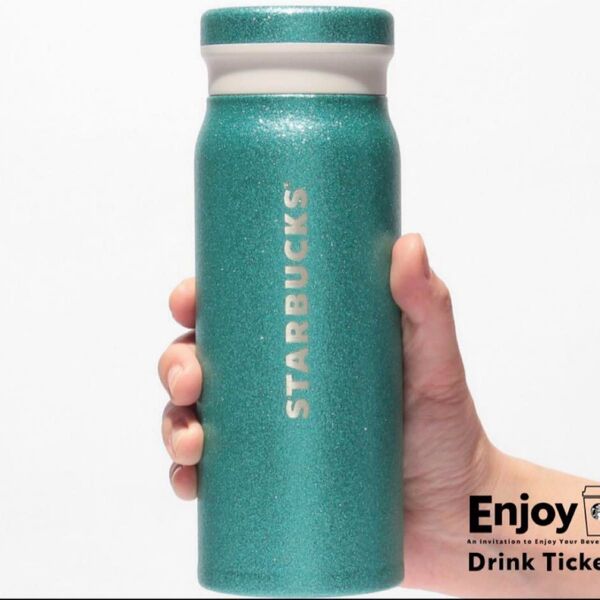 新品未使用スターバックス ステンレスボトルグリッターターコイズ488ml 水筒