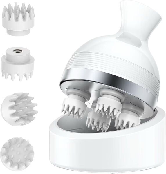 電動頭皮ブラシ 【最新3Dテクノロジー搭載】 ヘッドスパ 頭皮ケア 頭皮エステ 4種類動作モード 3D振動 コードレス