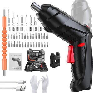 電動ドライバー初心者向け&49個部品付きHDMOD 電動ドライバー小型4.2V 3.5N.m 工具セット 正逆転切替 変形ハンドル