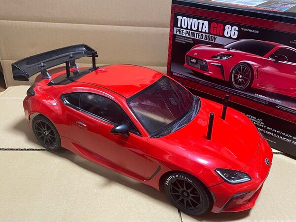 【値下げ】タミヤ ラジコン TT-02 トヨタ GR86 走行少 フルベア CVAダンパー GTウィング ほか