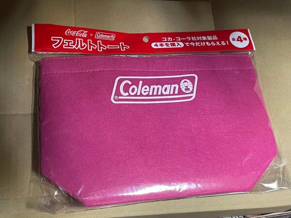 コールマン トートバッグ コカコーラ フェルトトート Coleman ピンク