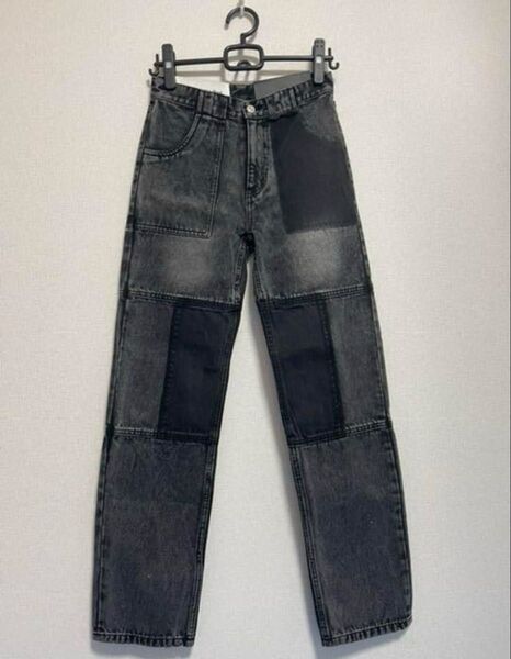 anderssonbell アンダースンベル デニム デニムパンツ ボトムス DENIM パッチワーク 韓国 ブラック ジーンズ