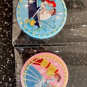 ディズニー 刺繍缶バッジ アリエル シンデレラ