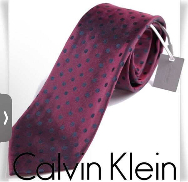 Calvin Klein PLATINUM カルバンクライン 日本製 シルク絹100% 織柄 ボルドー