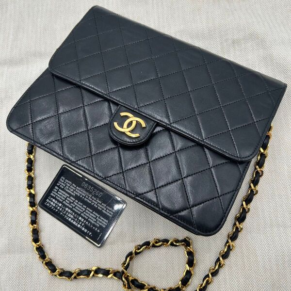 □シャネル□CHANELマトラッセ シングルフラップ♪チェーンショルダーCC ラムスキン