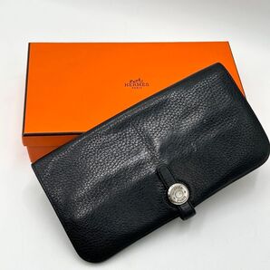 □エルメス□HERMESドゴンロング♪長財布 ブラック