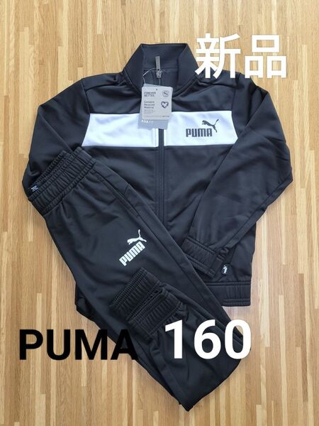 新品 PUMA プーマ 160 ジャージ上下 キッズ セットアップ ブラック 黒
