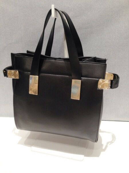 HashibamiレザーBAG ブラックレザーハンドバッグ ショルダーバック2wey