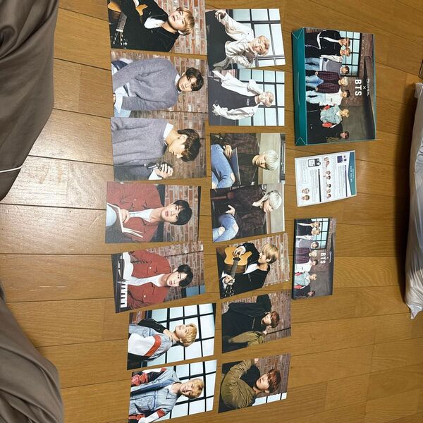 メディヒールとBTSのコラボの空き箱とメンバー全員の写真