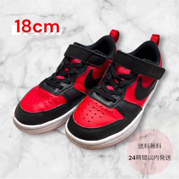 週末セール!Nike スニーカー 18cm レッド/ブラック NIKE ナイキ スニーカー