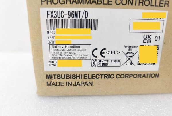 新品2024年製 三菱電機 FX3UC-96MT/D◆入力48点・出力48点◆FX3 シーケンサー PLC◆Mitsubishi
