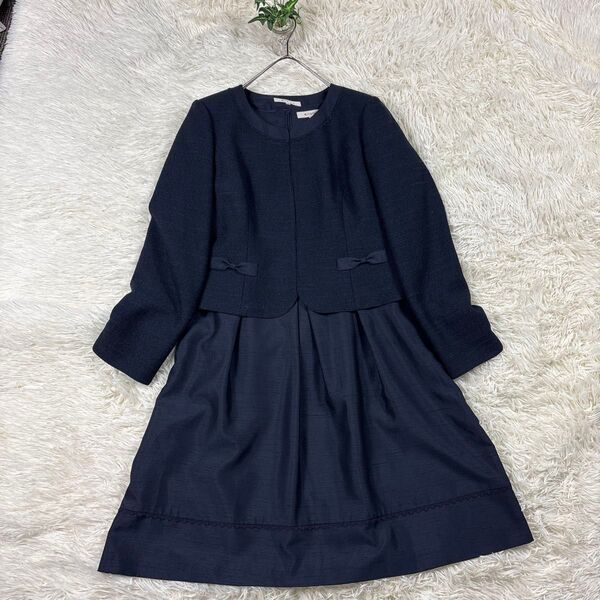 SOIR Rifanne ノーカラージャケット ワンピ 13 XL 大きいサイズ