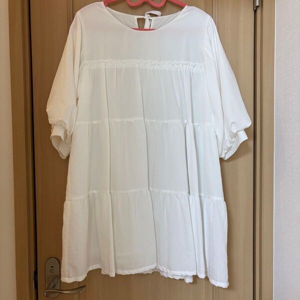 【最終価格】ナイスクラップ NICE CLAUP ティアードチュニック ワンピース Mサイズ