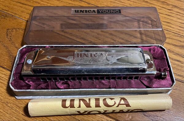 ユニカヤング UNICA YOUNG スライド式 フル・クロマチック・ハーモニカ 美品 ビンテージ楽器 送料無料
