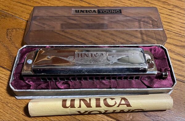 ユニカヤング UNICA YOUNG スライド式 フル・クロマチック・ハーモニカ 美品 ビンテージ楽器 送料無料