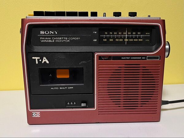 SONY CF-1610 ソニー 昭和レトロ ラジカセ カセットレコーダー 茶色ボディ ジャンク品 送料込み