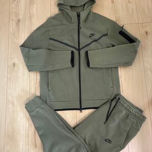 ナイキテックフリース セットアップ 上下 カーキ 美品 Lサイズ