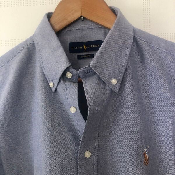 RALPH LAUREN 未使用ボタンダウンシャツ Mサイズ ブルー